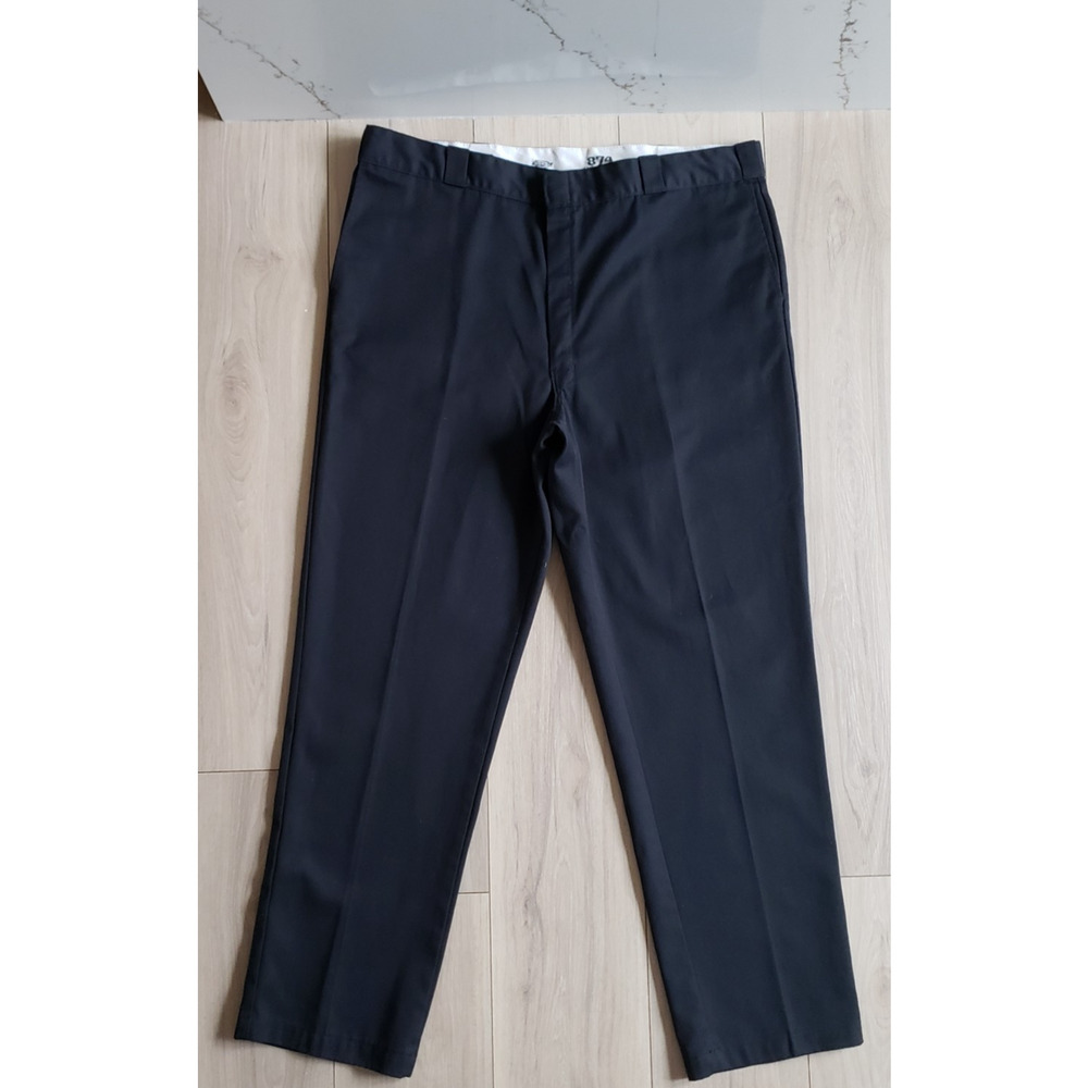 Dickies 874 Work Pants Mens 44x34 Black Original Fit Flat Front Skater Workwear - Picture 3 of 9